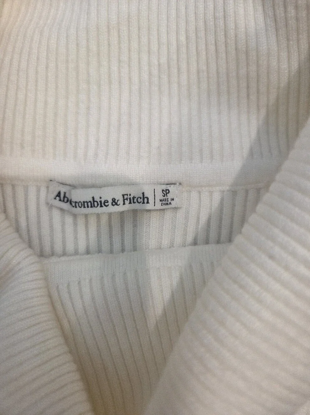 Abercrombie Off-Shoulder Ribbed Maxi Dress in Cream